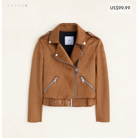 Mango Jackets & Blazers - Mango suede biker jacket